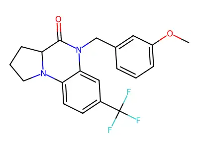 5-(3-methoxybenzyl)-7-(trifluoromethyl)-1,2,3,3a-tetrahydropyrrolo[1,2-a]quinoxalin-4(5H)-one structure