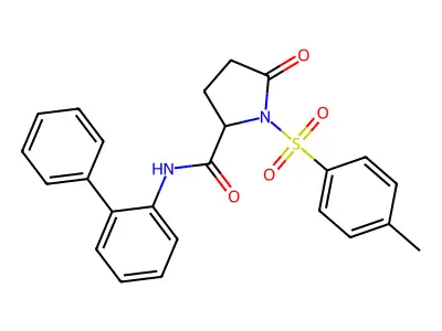 1-(4-methylphenyl)sulfonyl-5-oxo-N-(2-phenylphenyl)pyrrolidine-2-carboxamide structure