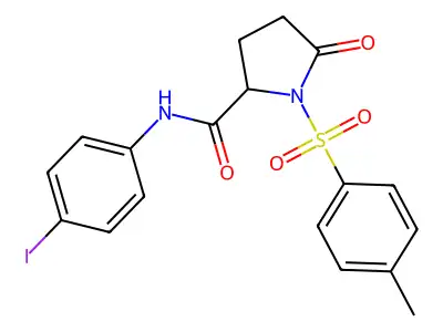 N-(4-iodophenyl)-1-(4-methylphenyl)sulfonyl-5-oxopyrrolidine-2-carboxamide structure