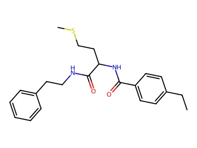 4-ethyl-N-{4-(methylsulfanyl)-1-oxo-1-[(2-phenylethyl)amino]butan-2-yl}benzamide structure