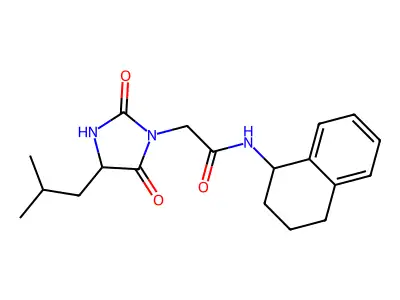 2-[4-(2-methylpropyl)-2,5-dioxoimidazolidin-1-yl]-N-(1,2,3,4-tetrahydronaphthalen-1-yl)acetamide structure
