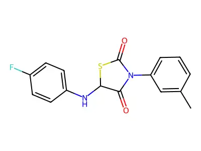 5-[(4-Fluorophenyl)amino]-3-(3-methylphenyl)-1,3-thiazolidine-2,4-dione structure