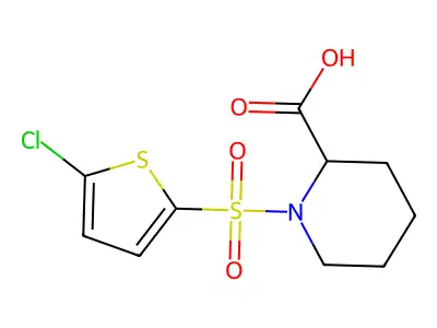 1-[(5-Chloro-2-thienyl)sulfonyl]piperidine-2-carboxylic acid structure