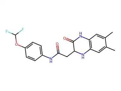 N-[4-(difluoromethoxy)phenyl]-2-(6,7-dimethyl-3-oxo-1,2,3,4-tetrahydroquinoxalin-2-yl)acetamide structure