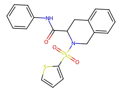 N-phenyl-2-(thiophen-2-ylsulfonyl)-1,2,3,4-tetrahydroisoquinoline-3-carboxamide structure
