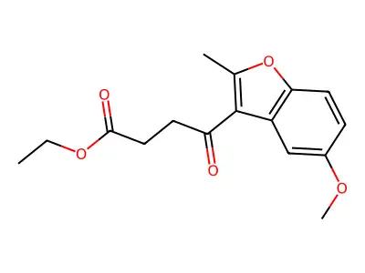 Ethyl 4-(5-methoxy-2-methyl-1-benzofuran-3-yl)-4-oxobutanoate structure