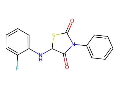 5-[(2-Fluorophenyl)amino]-3-phenyl-1,3-thiazolidine-2,4-dione structure