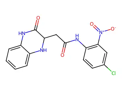 N-(4-chloro-2-nitrophenyl)-2-(3-oxo-1,2,3,4-tetrahydroquinoxalin-2-yl)acetamide structure