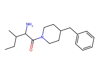 2-Amino-1-(4-benzylpiperidin-1-yl)-3-methylpentan-1-one structure