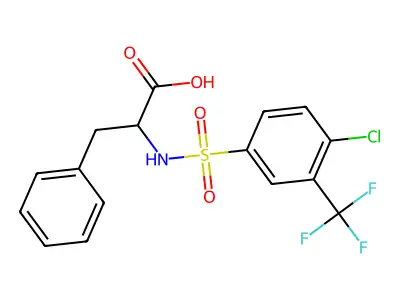 N-([4-Chloro-3-(trifluoromethyl)phenyl]sulfonyl)phenylalanine structure