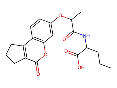 N-{2-[(4-oxo-1,2,3,4-tetrahydrocyclopenta[c]chromen-7-yl)oxy]propanoyl}norvaline structure