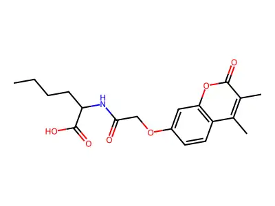 N-{[(3,4-dimethyl-2-oxo-2H-chromen-7-yl)oxy]acetyl}norleucine structure