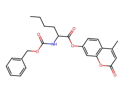 4-methyl-2-oxo-2H-chromen-7-yl N-[(benzyloxy)carbonyl]norleucinate structure