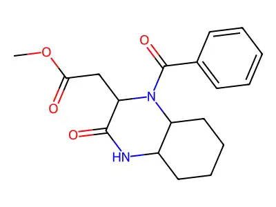 Methyl (1-benzoyl-3-oxodecahydro-2-quinoxalinyl)acetate structure