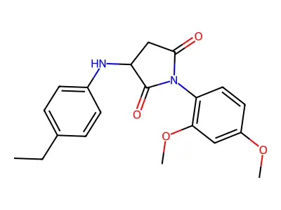 1-(2,4-Dimethoxyphenyl)-3-((4-ethylphenyl)amino)pyrrolidine-2,5-dione structure