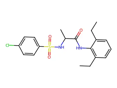 2-[(4-chlorophenyl)sulfonylamino]-N-(2,6-diethylphenyl)propanamide structure
