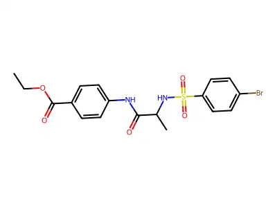 Ethyl 4-[2-[(4-bromophenyl)sulfonylamino]propanoylamino]benzoate structure