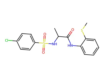 2-[(4-chlorophenyl)sulfonylamino]-N-(2-methylsulfanylphenyl)propanamide structure