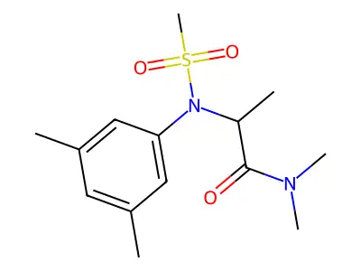 2-(3,5-dimethyl-N-methylsulfonylanilino)-N,N-dimethylpropanamide structure
