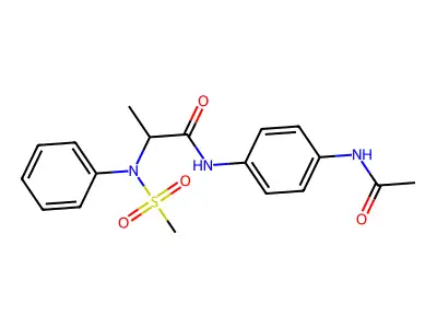 N-(4-acetamidophenyl)-2-(N-methylsulfonylanilino)propanamide structure