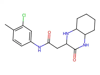N-(3-chloro-4-methylphenyl)-2-(3-oxodecahydroquinoxalin-2-yl)acetamide structure