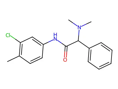 N-(3-chloro-4-methylphenyl)-2-(dimethylamino)-2-phenylacetamide structure