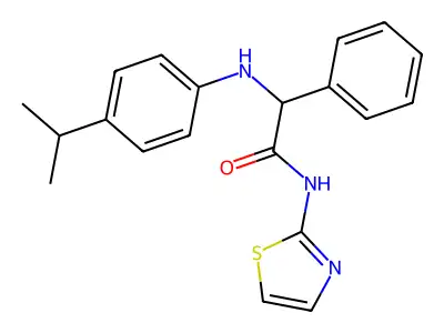 2-(4-isopropylanilino)-2-phenyl-N-(1,3-thiazol-2-yl)acetamide structure
