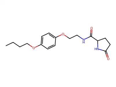 N-[2-(4-butoxyphenoxy)ethyl]-5-oxopyrrolidine-2-carboxamide structure
