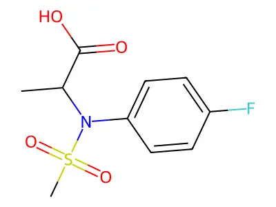 N-(4-fluorophenyl)-N-(methylsulfonyl)alanine structure