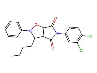 3-butyl-5-(3,4-dichlorophenyl)-2-phenyldihydro-2H-pyrrolo[3,4-d][1,2]oxazole-4,6(3H,5H)-dione structure