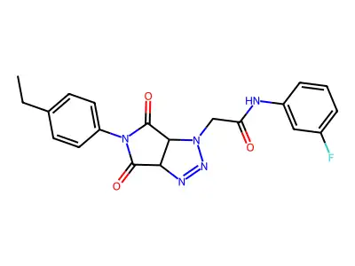 2-[5-(4-ethylphenyl)-4,6-dioxo-3a,6a-dihydropyrrolo[3,4-d]triazol-3-yl]-N-(3-fluorophenyl)acetamide structure
