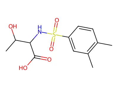 2-(3,4-Dimethylbenzenesulfonamido)-3-hydroxybutanoic acid structure