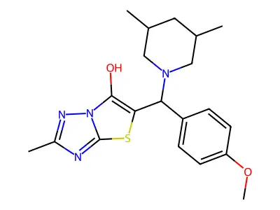 5-((3,5-dimethylpiperidin-1-yl)(4-methoxyphenyl)methyl)-2-methylthiazolo[3,2-b][1,2,4]triazol-6-ol structure