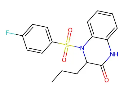 4-[(4-fluorophenyl)sulfonyl]-3-propyl-3,4-dihydro-2(1H)-quinoxalinone structure