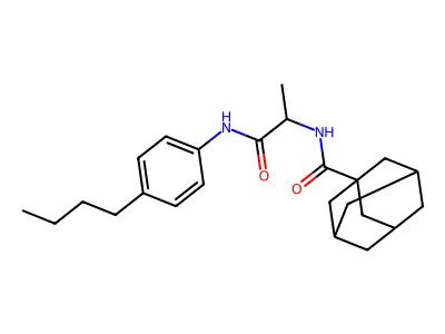 2-(adamantanylcarbonylamino)-N-(4-butylphenyl)propanamide structure