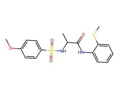 2-[(4-methoxyphenyl)sulfonylamino]-N-(2-methylsulfanylphenyl)propanamide structure