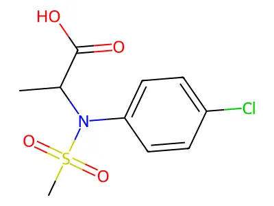 (2S)-2-[N-(4-chlorophenyl)methanesulfonamido]propanoic acid structure