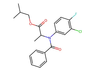 Isobutyl 2-(benzoyl-3-chloro-4-fluoroanilino)propanoate structure