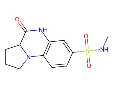 N-methyl-4-oxo-1H,2H,3H,3aH,4H,5H-pyrrolo[1,2-a]quinoxaline-7-sulfonamide structure