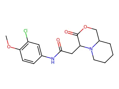 N- (3- Chloro- 4- methoxyphenyl) octahydro- 3- oxo-Pyrido[2, 1- c] [1, 4] oxazine- 4- acetamide structure