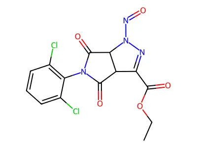 ethyl 5-(2,6-dichlorophenyl)-1-nitroso-4,6-dioxo-1,3a,4,5,6,6a-hexahydropyrrolo[3,4-c]pyrazole-3-carboxylate structure