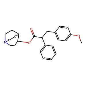 Propionic acid, 3-(p-methoxyphenyl)-2-phenyl-, 1-azabicyclo(3.2.2)non-4-yl ester structure