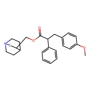 Propionic acid, 3-(p-methoxyphenyl)-2-phenyl-, 3-quinuclidinylmethyl ester structure