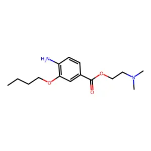 Benzoic acid, 4-amino-3-butoxy-, 2-(dimethylamino)ethyl ester structure