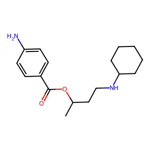 Benzoic acid, p-amino-, (1-cyclohexylaminomethyl)-2-propyl ester structure