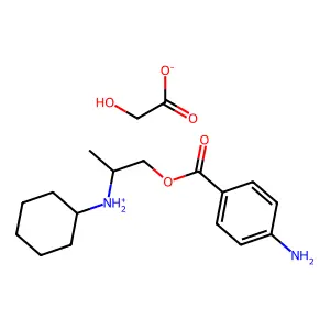 Hydroxyacetic acid--2-(cyclohexylamino)propyl 4-aminobenzoate (1/1) structure