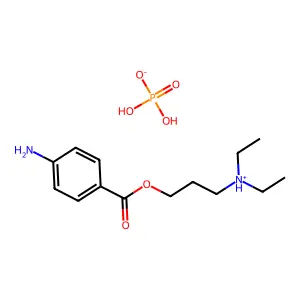 Benzoic acid, p-amino-, 3-(diethylamino)propyl ester, hydrogen phosphate structure