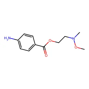 Benzoic acid, p-amino-, 2-(N-methoxy-N-methylamino)ethyl ester structure