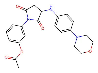 3-(3-((4-Morpholinophenyl)amino)-2,5-dioxopyrrolidin-1-yl)phenyl acetate structure