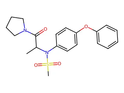 N-(1-oxo-1-pyrrolidin-1-ylpropan-2-yl)-N-(4-phenoxyphenyl)methanesulfonamide structure